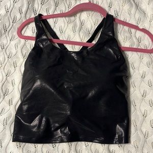 NWT. Black cross back crop cami with shimmer. NEW